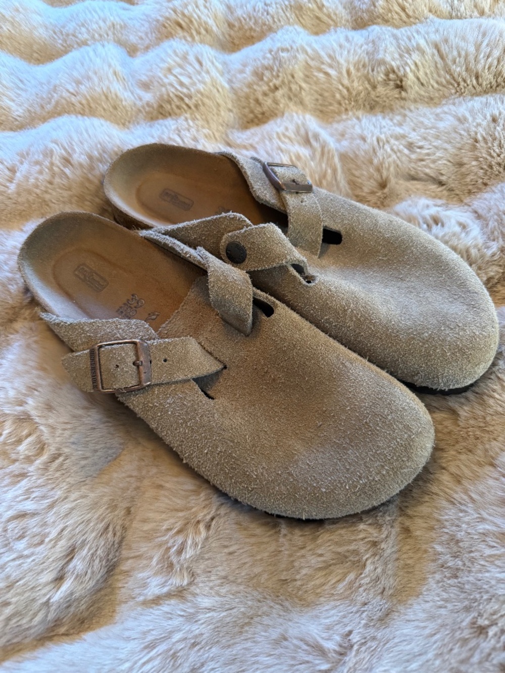 Birkenstock Boston Suede Leather Clogs Taupe Women’s EU 39 US 8